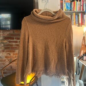Anthropologie Akemi + Kin cowl neck fringe sweater
